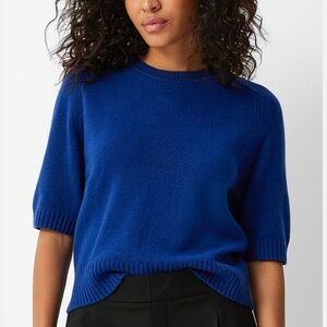 Loft Blue Short Sleeved Knit Sweater Size Large.